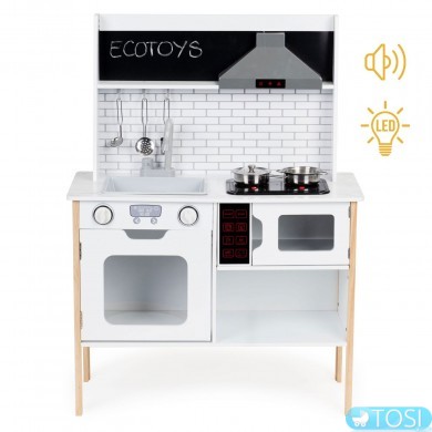 Деревянная кухня Ecotoys STYLE со звуковыми и световыми эффектами